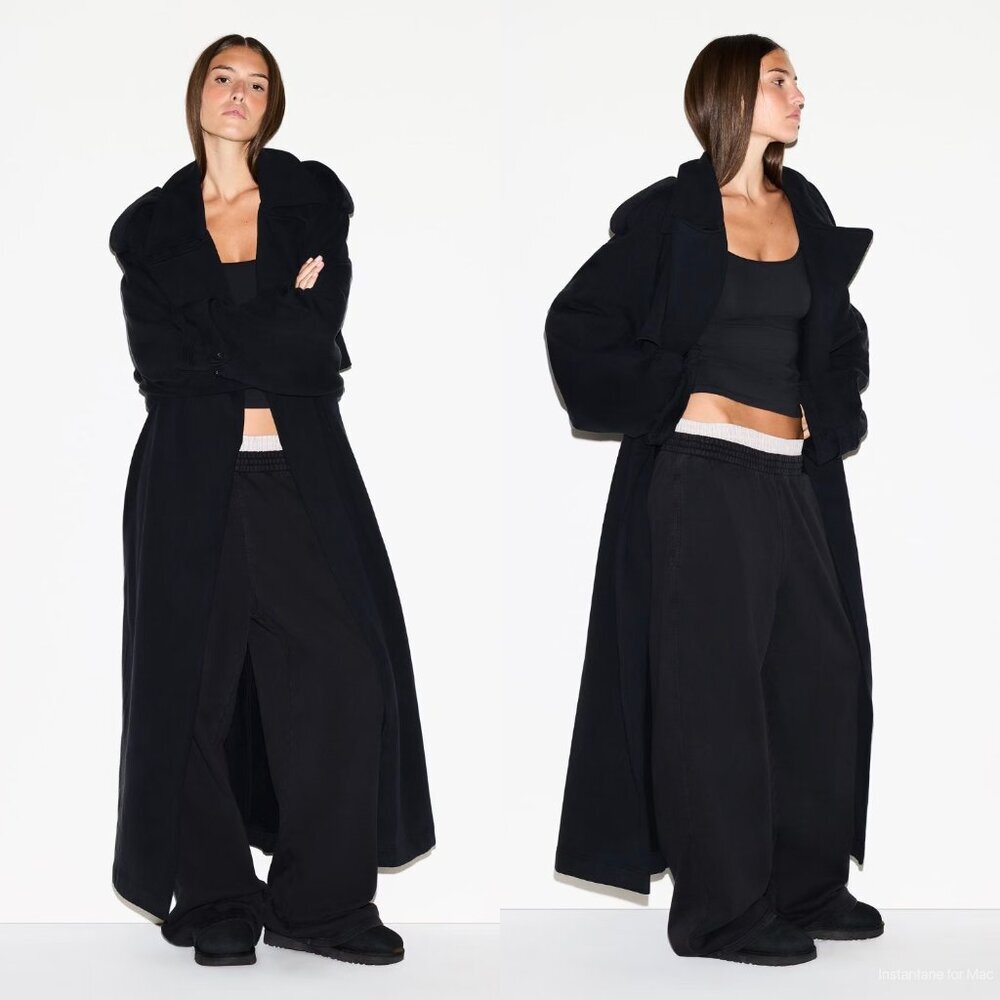 NWT Skims Boyfriend Oversized Fleece Trench Coat